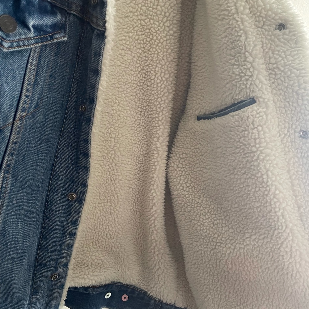 LEVI STRAUSS & CO. DENIM SHERPA TRUCKER JACKET SIZE MEDIUM WPL 423 - Picture 6 of 10